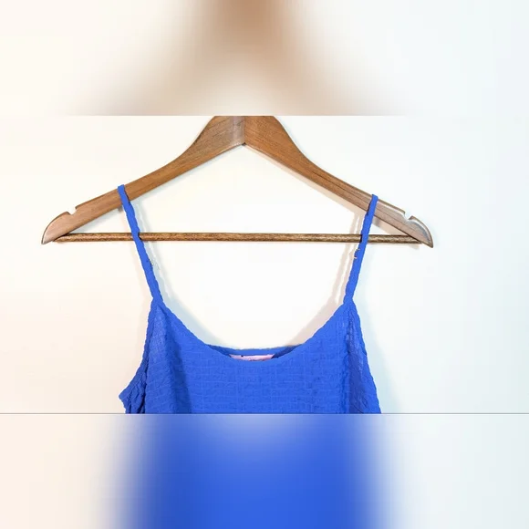 Lilly Pulitzer Colbat Royal Blue Naeem Strappy Fringe Hem Tank Top - Picture 3 of 7